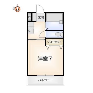 南昭和町 マンション 1K 405の間取り図