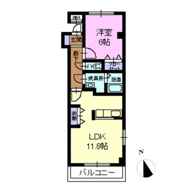 ウエストヒルズ 308の間取り図