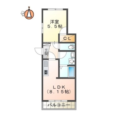 国府町府中字堀田 アパート 1LDK 101の間取り図