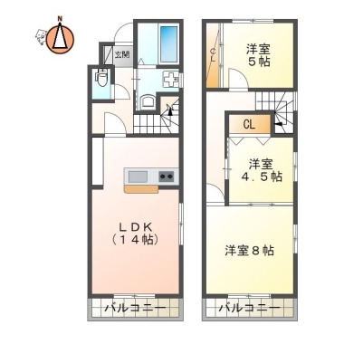 国府町府中字堀田 アパート 3LDK 103の間取り図