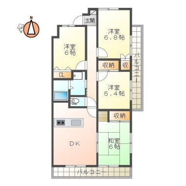 末広 マンション 4DK 201の間取り図