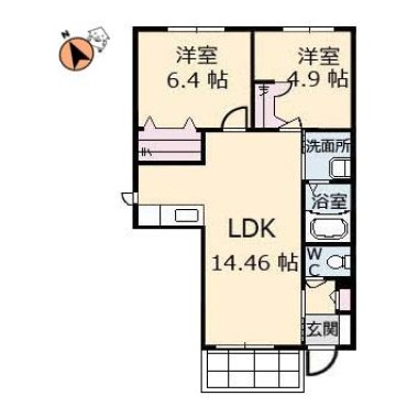 シャーメゾンピア C棟 C101の間取り図