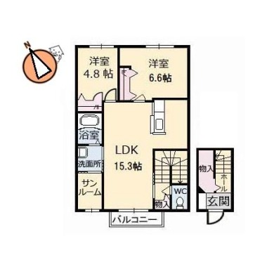 シャーメゾンピア C棟 C202の間取り図
