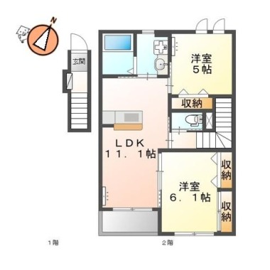ラ・ソーラ更 205の間取り図