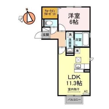 シャインクレールB棟 B101の間取り図