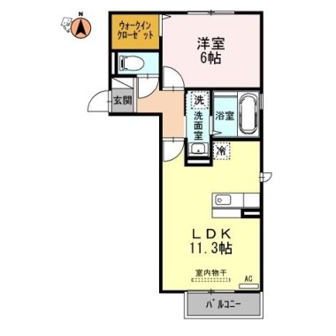 シャインクレールB棟 B201の間取り図