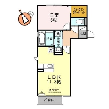 シャインクレールB棟 B203の間取り図