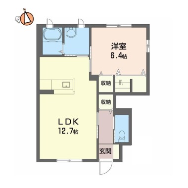 花ぽーと C棟 C101の間取り図