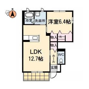 花ぽーと C棟 C102の間取り図