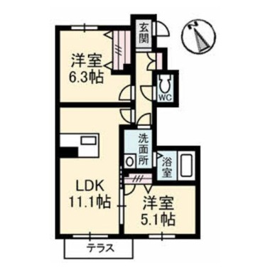 シャーメゾンフォーレ蔵本I 103の間取り図