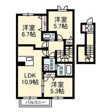 シャーメゾンフォーレ蔵本I 203の間取り図