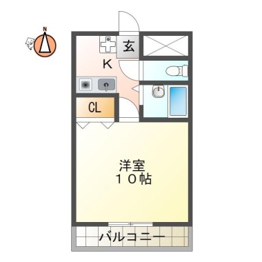 川内町榎瀬 マンション 1K 207の間取り図