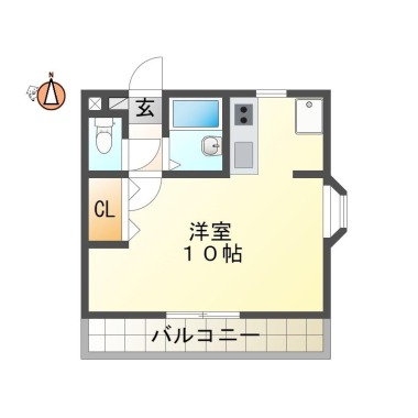 川内町榎瀬 マンション 1R 408の間取り図