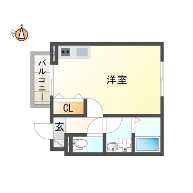中昭和町 アパート 1R 101の間取り図