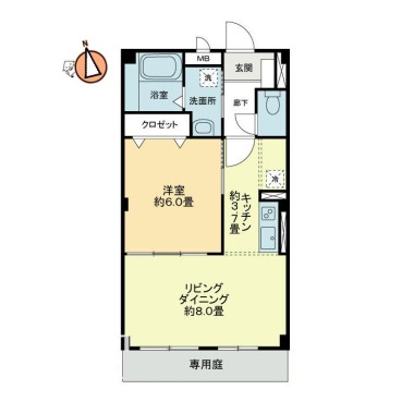 フォブールイノツ 102の間取り図