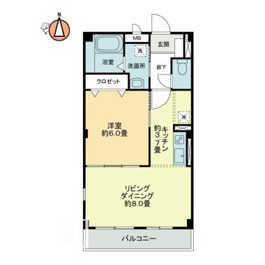 フォブールイノツ 206の間取り図