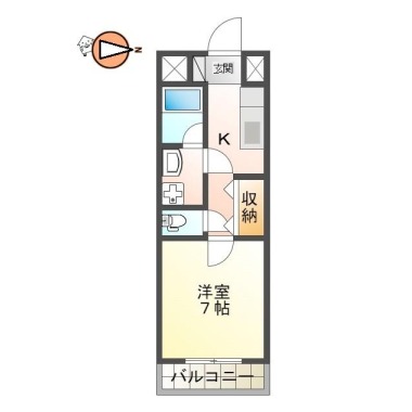 南庄町 マンション 1K 304の間取り図