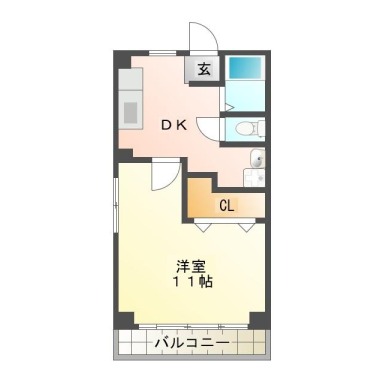 昭和町 マンション 1DK 101の間取り図