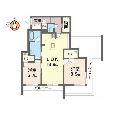 ベレオ南佐古 201の間取り図