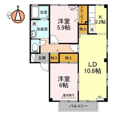 フォブールミューレ 202の間取り図