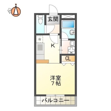 山城西 マンション 1K 203の間取り図