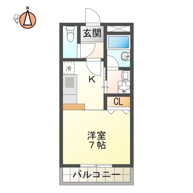 山城西 マンション 1R 203の間取り図