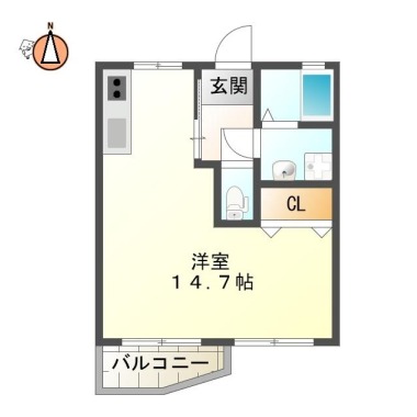 中吉野町 マンション 1R 402の間取り図