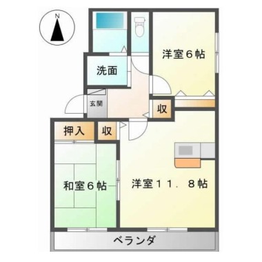 フォブール佐古 A棟 101の間取り図