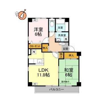 フォブール佐古 A棟 204の間取り図