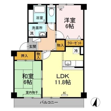 フォブール佐古 A棟 301の間取り図