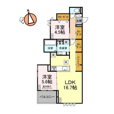 ヒーローーキングダムII 103の間取り図