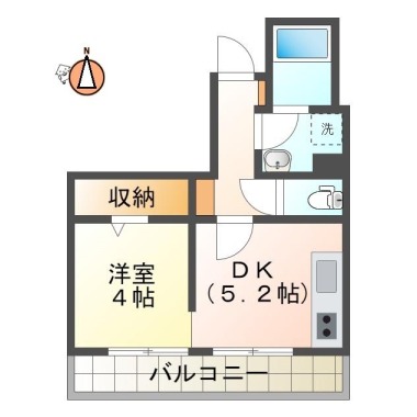 佐古三番町 マンション 1DK 303の間取り図