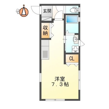 田宮町灘 アパート 1R 103の間取り図