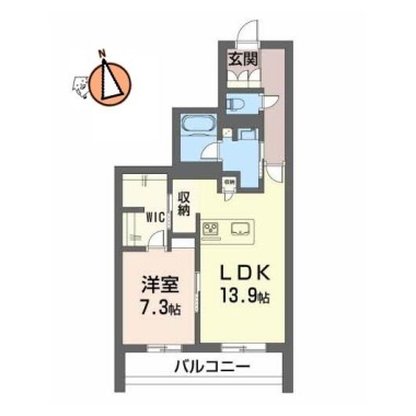 シャーメゾンプレミアス下助任 202の間取り図