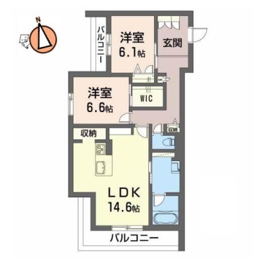 (仮称)ベレオ下助任 301の間取り図