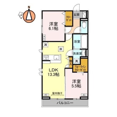 オリーヴァ 205の間取り図