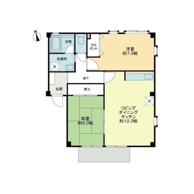 フォブールタウン南田宮 C棟 202の間取り図