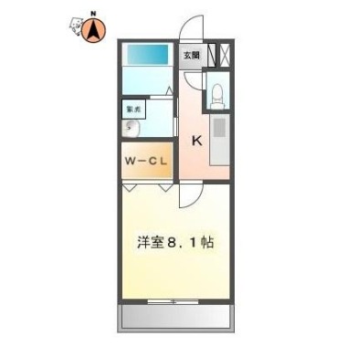ボヌールピエス 102の間取り図