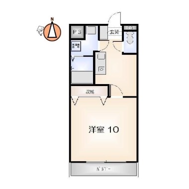南昭和町 マンション 1K 102の間取り図