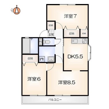 名東町 アパート 2LDK A201の間取り図
