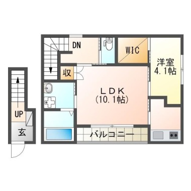 川内町榎瀬 アパート 1LDK B-2の間取り図