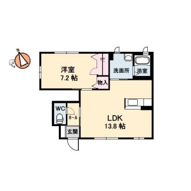 シャーメゾンリヴェールA棟 101の間取り図