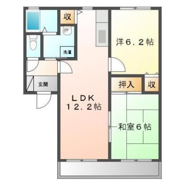 フォブール北矢三 201の間取り図