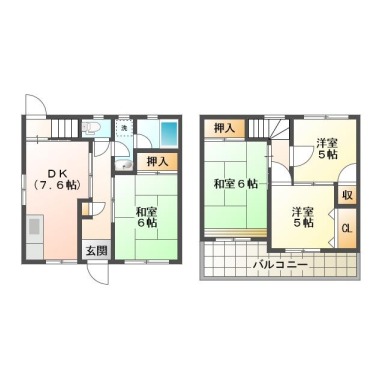 名東町 アパート 4DK 13の間取り図