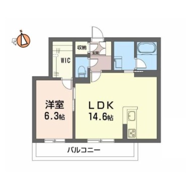 ベレオ北常三島 102の間取り図
