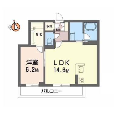 ベレオ北常三島 202の間取り図