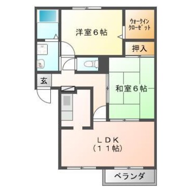 フォブール西須賀 201の間取り図