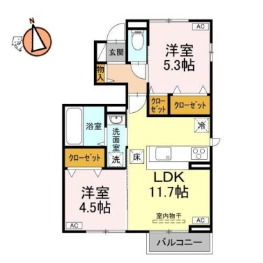ブリエ ドゥ C棟 101の間取り図