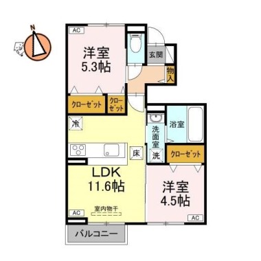 ブリエ ドゥ C棟 102の間取り図