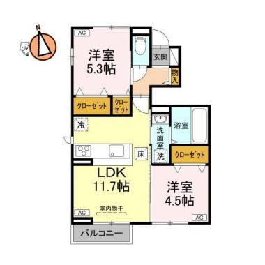 ブリエ ドゥ C棟 105の間取り図